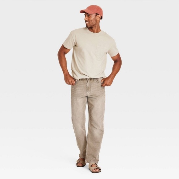 Men's Relaxed Fit Jeans - Goodfellow & Co™ Tan 28x30 - Picture 1 of 6